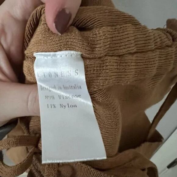 Lioness Military Minds Ruched Dress in Camel - Picture 5 of 5